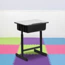 Flash Furniture YU-YCY-046-GG Student Desk w/ Book Box & Pencil Groove - Gray Laminate Top,  Black Steel Frame thumbnail 11