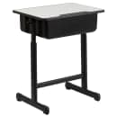 Flash Furniture YU-YCY-046-GG Student Desk w/ Book Box & Pencil Groove - Gray Laminate Top,  Black Steel Frame thumbnail 4