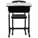 Flash Furniture YU-YCX-046-09010-GG Student Desk w/ Plastic Chair - Gray Laminate Top, Black Steel Frame thumbnail 4