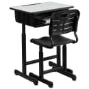 Flash Furniture YU-YCX-046-09010-GG Student Desk w/ Plastic Chair - Gray Laminate Top, Black Steel Frame thumbnail 5
