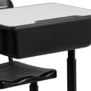 Flash Furniture YU-YCX-046-09010-GG Student Desk w/ Plastic Chair - Gray Laminate Top, Black Steel Frame thumbnail 6