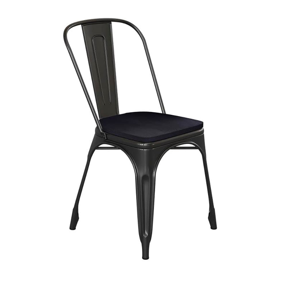 Flash Furniture CH-31230-BK-PL1B-GG Stacking Chair w/ Vertical Slat Back & Wood Seat - Steel, Black