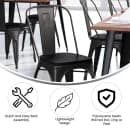 Flash Furniture CH-31230-BK-PL1B-GG Stacking Chair w/ Vertical Slat Back & Wood Seat - Steel, Black thumbnail 5