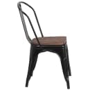Flash Furniture CH-31230-BK-WD-GG Stacking Side Chair w/ Vertical Slat Back & Wood Seat - Steel, Black thumbnail 3