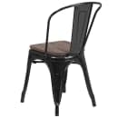 Flash Furniture CH-31230-BK-WD-GG Stacking Side Chair w/ Vertical Slat Back & Wood Seat - Steel, Black thumbnail 4