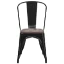 Flash Furniture CH-31230-BK-WD-GG Stacking Side Chair w/ Vertical Slat Back & Wood Seat - Steel, Black thumbnail 5