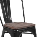 Flash Furniture CH-31230-BK-WD-GG Stacking Side Chair w/ Vertical Slat Back & Wood Seat - Steel, Black thumbnail 7