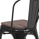 Flash Furniture CH-31230-BK-WD-GG Stacking Side Chair w/ Vertical Slat Back & Wood Seat - Steel, Black thumbnail 8