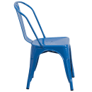 Flash Furniture CH-31230-BL-GG Stacking Side Chair w/ Vertical Slat Back - Steel, Blue thumbnail 3