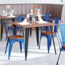 Flash Furniture CH-31230-BL-PL1T-GG Stacking Chair w/ Vertical Slat Back & Wood Seat - Steel, Blue thumbnail 4