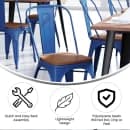 Flash Furniture CH-31230-BL-PL1T-GG Stacking Chair w/ Vertical Slat Back & Wood Seat - Steel, Blue thumbnail 5