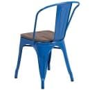 Flash Furniture CH-31230-BL-WD-GG Stacking Side Chair w/ Vertical Slat Back & Wood Seat - Steel, Blue thumbnail 3