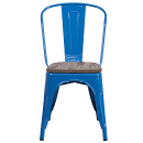 Flash Furniture CH-31230-BL-WD-GG Stacking Side Chair w/ Vertical Slat Back & Wood Seat - Steel, Blue thumbnail 4