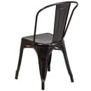Flash Furniture CH-31230-BQ-GG Stacking Side Chair w/ Vertical Slat Back - Steel, Black & Antique Gold thumbnail 4