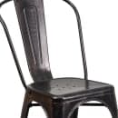 Flash Furniture CH-31230-BQ-GG Stacking Side Chair w/ Vertical Slat Back - Steel, Black & Antique Gold thumbnail 7