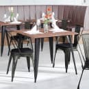 Flash Furniture CH-31230-BQ-PL1B-GG Stacking Side Chair w/ Vertical Slat Back & Wood Seat - Steel, Black & Antique Gold thumbnail 4