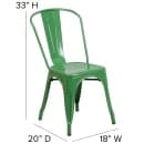 Flash Furniture CH-31230-GN-GG Stacking Side Chair w/ Vertical Slat Back - Steel, Green thumbnail 2