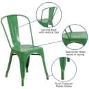 Flash Furniture CH-31230-GN-GG Stacking Side Chair w/ Vertical Slat Back - Steel, Green thumbnail 6