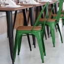 Flash Furniture CH-31230-GN-PL1T-GG Stacking Chair w/ Vertical Slat Back & Wood Seat - Steel, Green thumbnail 4