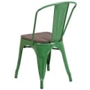 Flash Furniture CH-31230-GN-WD-GG Stacking Side Chair w/ Vertical Slat Back & Wood Seat - Steel, Green thumbnail 3