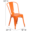 Flash Furniture CH-31230-OR-GG Stacking Side Chair w/ Vertical Slat Back - Steel, Orange thumbnail 2