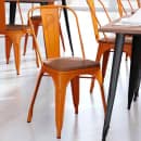Flash Furniture CH-31230-OR-PL1T-GG Stacking Chair w/ Vertical Slat Back & Wood Seat - Steel, Orange thumbnail 3