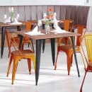 Flash Furniture CH-31230-OR-PL1T-GG Stacking Chair w/ Vertical Slat Back & Wood Seat - Steel, Orange thumbnail 4