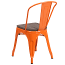 Flash Furniture CH-31230-OR-WD-GG Stacking Side Chair w/ Vertical Slat Back & Wood Seat - Steel, Orange thumbnail 4