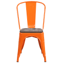 Flash Furniture CH-31230-OR-WD-GG Stacking Side Chair w/ Vertical Slat Back & Wood Seat - Steel, Orange thumbnail 5