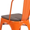 Flash Furniture CH-31230-OR-WD-GG Stacking Side Chair w/ Vertical Slat Back & Wood Seat - Steel, Orange thumbnail 9