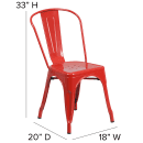 Flash Furniture CH-31230-RED-GG Stacking Side Chair w/ Vertical Slat Back - Steel, Red thumbnail 2