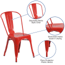 Flash Furniture CH-31230-RED-GG Stacking Side Chair w/ Vertical Slat Back - Steel, Red thumbnail 6