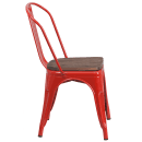 Flash Furniture CH-31230-RED-WD-GG Stacking Side Chair w/ Vertical Slat Back & Wood Seat - Steel, Red thumbnail 2
