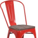 Flash Furniture CH-31230-RED-WD-GG Stacking Side Chair w/ Vertical Slat Back & Wood Seat - Steel, Red thumbnail 6