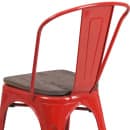 Flash Furniture CH-31230-RED-WD-GG Stacking Side Chair w/ Vertical Slat Back & Wood Seat - Steel, Red thumbnail 7