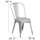 Flash Furniture CH-31230-SIL-GG Stacking Side Chair w/ Vertical Slat Back - Steel, Silver thumbnail 2