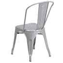 Flash Furniture CH-31230-SIL-GG Stacking Side Chair w/ Vertical Slat Back - Steel, Silver thumbnail 4