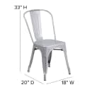 Flash Furniture CH-31230-SIL-PL1G-GG Stacking Chair w/ Vertical Slat Back & Wood Seat - Steel, Silver thumbnail 2
