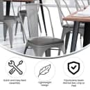 Flash Furniture CH-31230-SIL-PL1G-GG Stacking Chair w/ Vertical Slat Back & Wood Seat - Steel, Silver thumbnail 5