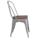 Flash Furniture CH-31230-SIL-WD-GG Stacking Side Chair w/ Vertical Slat Back & Wood Seat - Steel, Silver thumbnail 3