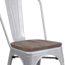 Flash Furniture CH-31230-SIL-WD-GG Stacking Side Chair w/ Vertical Slat Back & Wood Seat - Steel, Silver thumbnail 7