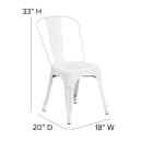 Flash Furniture CH-31230-WH-PL1G-GG Stacking Chair w/ Vertical Slat Back & Wood Seat - Steel, White thumbnail 2