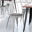 Flash Furniture CH-31230-WH-PL1G-GG Stacking Chair w/ Vertical Slat Back & Wood Seat - Steel, White thumbnail 3