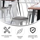 Flash Furniture CH-31230-WH-PL1G-GG Stacking Chair w/ Vertical Slat Back & Wood Seat - Steel, White thumbnail 5