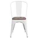 Flash Furniture CH-31230-WH-WD-GG Stacking Side Chair w/ Vertical Slat Back & Wood Seat - Steel, White thumbnail 5