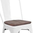 Flash Furniture CH-31230-WH-WD-GG Stacking Side Chair w/ Vertical Slat Back & Wood Seat - Steel, White thumbnail 7
