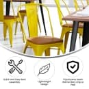 Flash Furniture CH-31230-YL-PL1T-GG Stacking Chair w/ Vertical Slat Back & Wood Seat - Steel, Yellow thumbnail 5