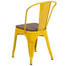Flash Furniture CH-31230-YL-WD-GG Stacking Side Chair w/ Vertical Slat Back & Wood Seat - Steel, Yellow thumbnail 4