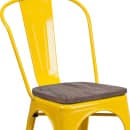 Flash Furniture CH-31230-YL-WD-GG Stacking Side Chair w/ Vertical Slat Back & Wood Seat - Steel, Yellow thumbnail 7