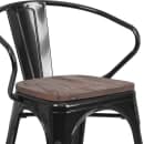 Flash Furniture CH-31270-BK-WD-GG Stacking Armchair w/ Vertical Slat Back & Wood Seat - Steel, Black thumbnail 7